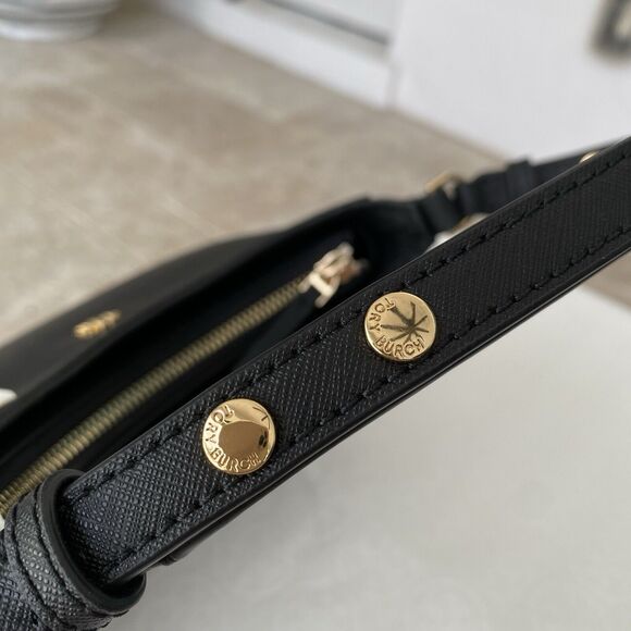 Tory Burch Emerson Saffiano Leather Shoulder Bag in Black 150258 NWT - Picture 4 of 16